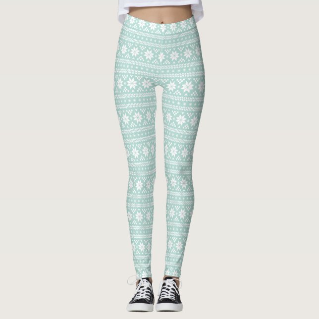 Minze Fair Isle Leggings (Vorderseite)