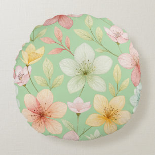 Minze Floral Rundkissen Rundes Kissen