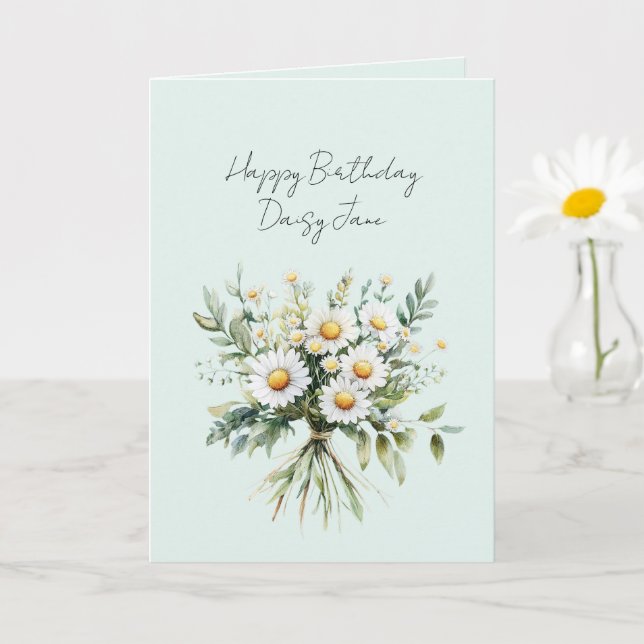 Minze Gänseblümchen Geburtstag Karte (Kleine Pflanze)
