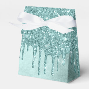 Minze-Glitzer Aqua Aquamarin Melting Pour Geschenkschachtel