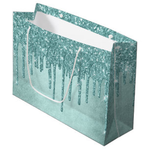 Minze-Glitzer Aqua Aquamarin Melting Pour Große Geschenktüte