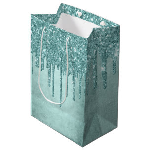 Minze-Glitzer Aqua Aquamarin Melting Pour Mittlere Geschenktüte