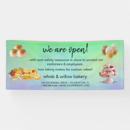Minze & Gold Whisk Bakery Business Wiedereröffnung Banner
