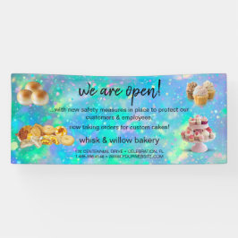 Minze & Gold Whisk Bakery Business Wiedereröffnung Banner