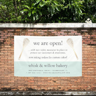 Minze & Gold Whisk Bakery Business Wiedereröffnung Banner