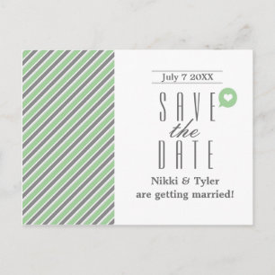 Minze graue und weiße moderne Save the Date Postka Ankündigungspostkarte