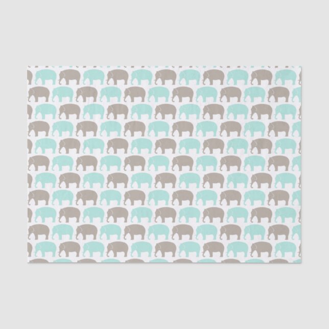 Minze-graues Babyelefant-Seidenpapier Seidenpapier (Vorderseite)