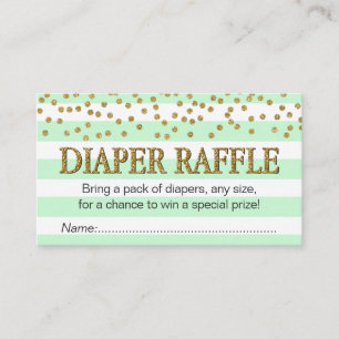 Minze Green Aqua Gold Winder Raffle Tickets Begleitkarte