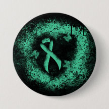 Minze Green Awareness Ribbon Grunge Herz