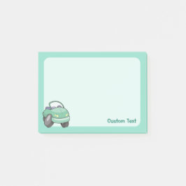 Minze Green Cartoon Car Post-it Klebezettel