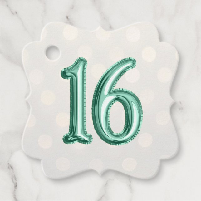 Minze Green Foil und Gold Bokeh Shimmer Geschenkanhänger (Vorderseite)