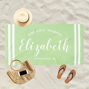 Minze Green Girls Weekend Personalisierter Name Strandtuch