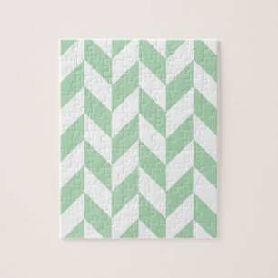 Minze Green Herringbone-Muster