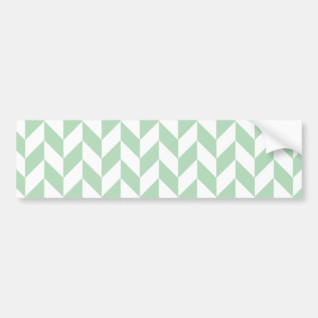 Minze Green Herringbone-Muster Autoaufkleber (Vorne)