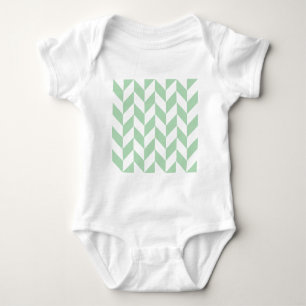 Minze Green Herringbone-Muster Baby Strampler
