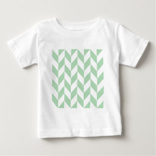 Minze Green Herringbone-Muster Baby T-shirt