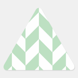 Minze Green Herringbone-Muster Dreieckiger Aufkleber
