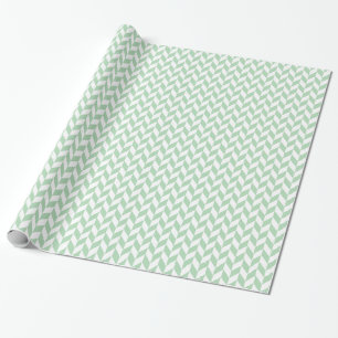 Minze Green Herringbone-Muster Geschenkpapier