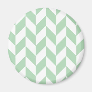 Minze Green Herringbone-Muster Magnet