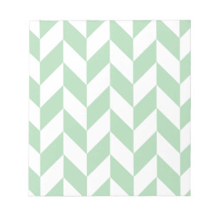 Minze Green Herringbone-Muster Notizblock