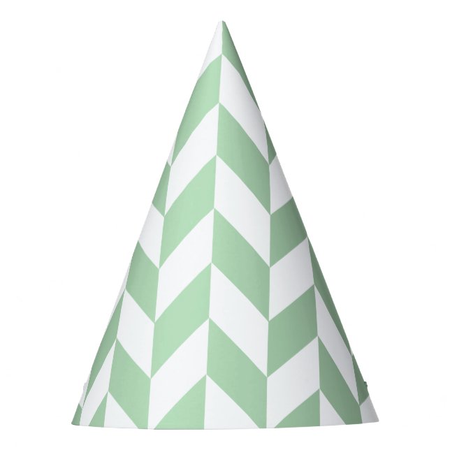 Minze Green Herringbone-Muster Partyhütchen (Vorderseite)