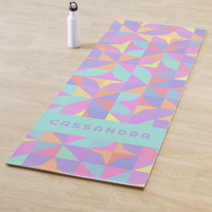 Minze Green Lila Blue Pink Mitte des Jahrhunderts Yogamatte