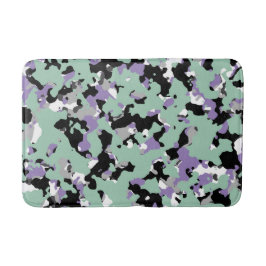 Minze Green & Lila Camouflage Camouflage Print Badematte
