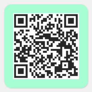 Minze Green QR CODE-Aufkleber Quadratischer Aufkleber
