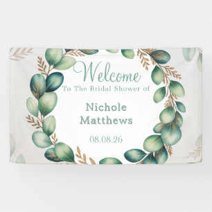Minze Green & Sage Green Eucalyptus Brautparty Banner