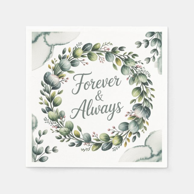 Minze Green & Sage Green Eukalyptus Serviette (Vorderseite)