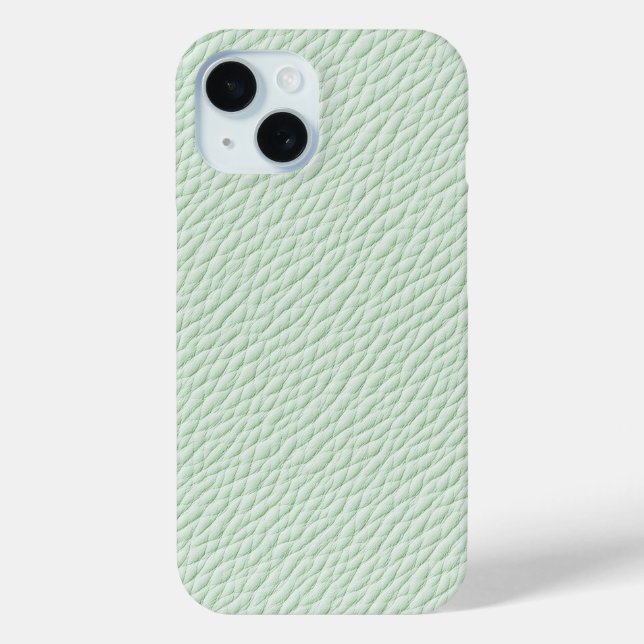 Minze Green Textured Leather Phone Case (Rückseite)