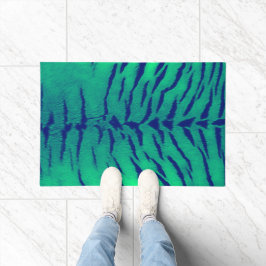 Minze Green Tiger Skin Print Fußmatte