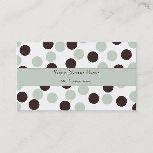 Minze Green und Brown Polka Dot Business Card Visitenkarte
