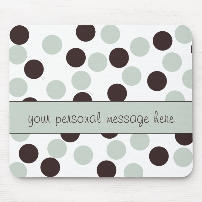 Minze Green und Brown Polka Dot Mouse Pad Mousepad (Vorne)