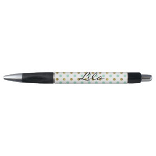 Minze Green und Gold Polka Dot Pen Kugelschreiber