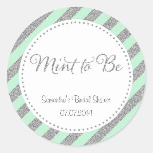 Minze Green und Silver Glitzer Vielen Dank Sticker