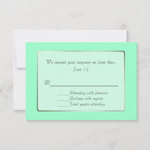 Minze Green und Silver Tone RSVP Card Einladung