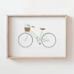 Minze Green Vintag Bike Poster<br><div class="desc">Dieses illustrierte Fahrradprint ist eine schöne und erschwingliche Art, Ihr Kinderzimmer, Kinderzimmer oder eine Mauer zu dekorieren, die ein bisschen Liebe braucht!</div>