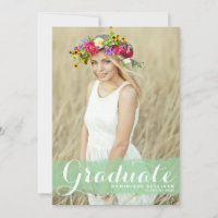 Minze Green Watercolor Overlay Foto Abschluss