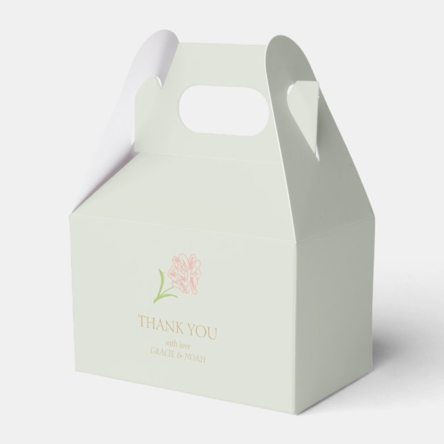 Minze grüne Blüte Danke Gastgeschenk Hochzeit Box Geschenkschachtel (Vorderseite)