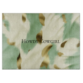 Minze grüne Creme Gold Cowhid Schneidebrett