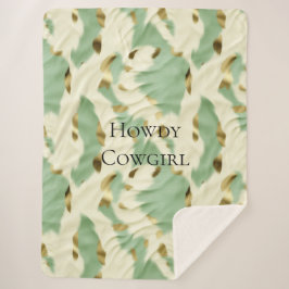 Minze grüne Creme Gold Cowhid Sherpadecke