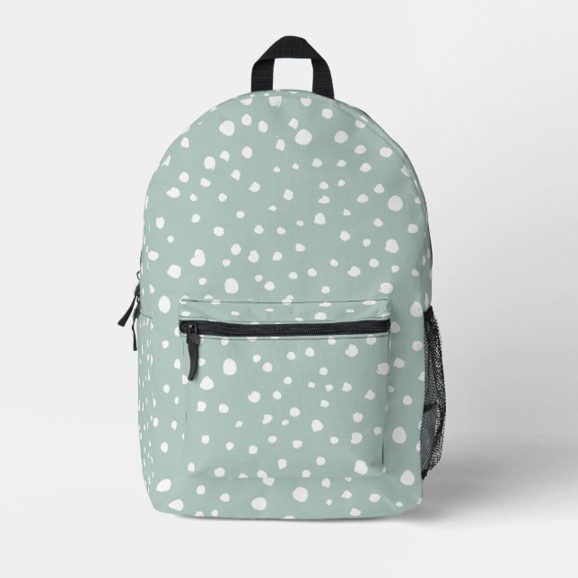 Minze, grüne Dalmatiner, Dalmatiner Punkte, gepunk Bedruckter Rucksack (Vorderseite)