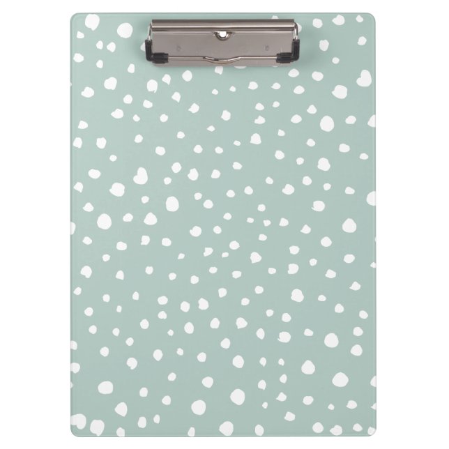 Minze, grüne Dalmatiner, Dalmatiner Punkte, gepunk Klemmbrett (Vorderseite)