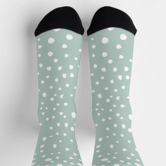 Minze, grüne Dalmatiner, Dalmatiner Punkte, gepunk Socken (Oben)