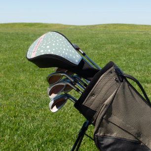 Minze grüne Dalmatiner Punkte, Punkte, Ihr Name Golf Headcover