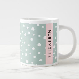 Minze grüne Dalmatiner Punkte, Punkte, Ihr Name Jumbo-Tasse