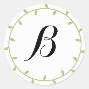 Minze grüne, farbige Monogramm-Aufkleber Runder Aufkleber