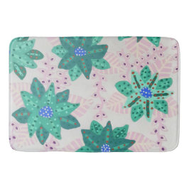 Minze grüne Feiertage Blumendruck Badematte