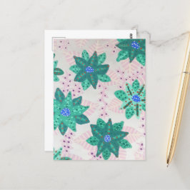 Minze grüne Feiertage Blumendruck Postkarte